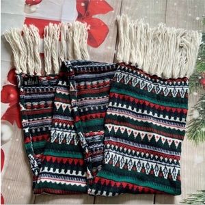 NWOT H&M Multicolor Wool-Blend Rectangular Scarf with Fringe